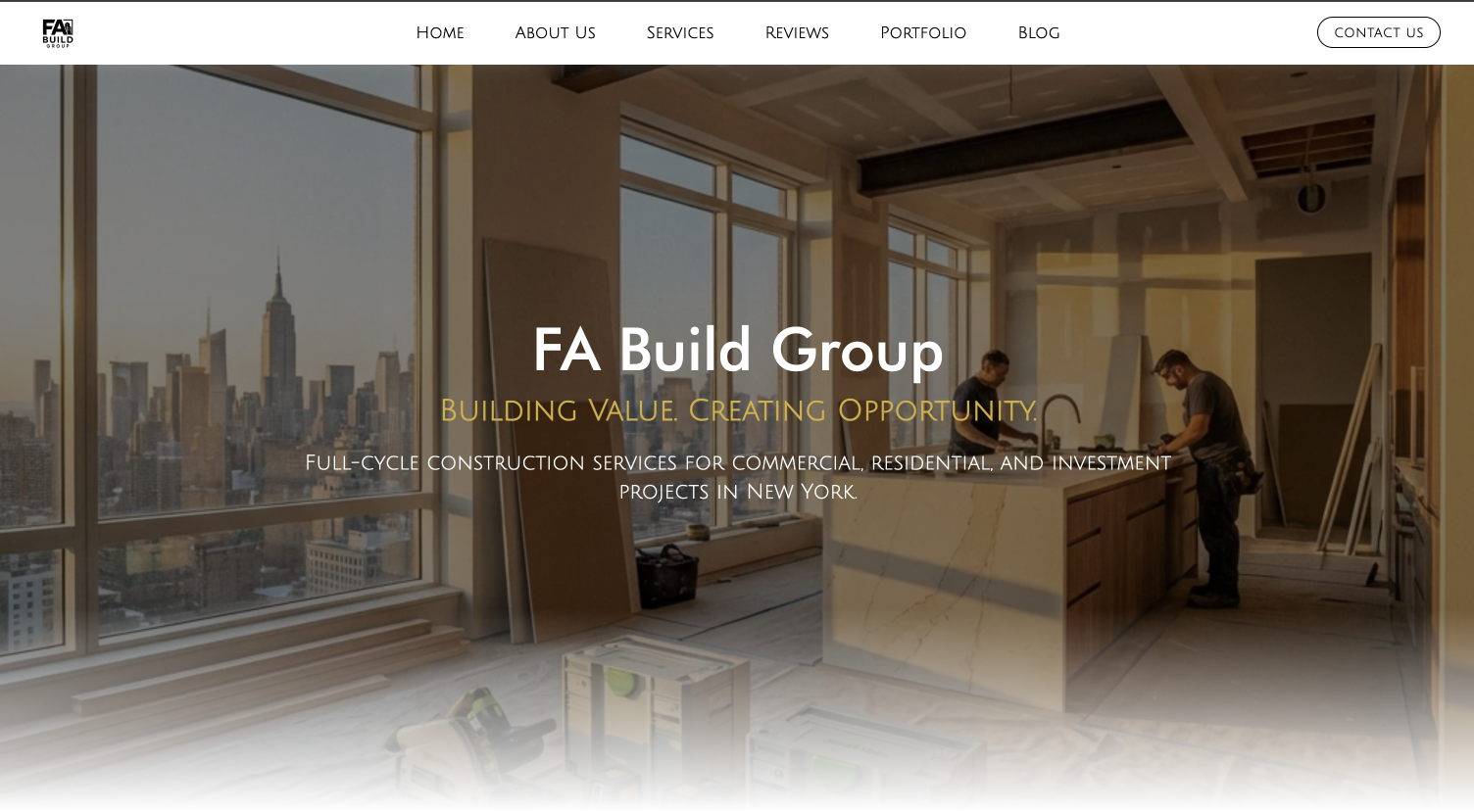 United Of Web Portfolio projet name FA Build Group